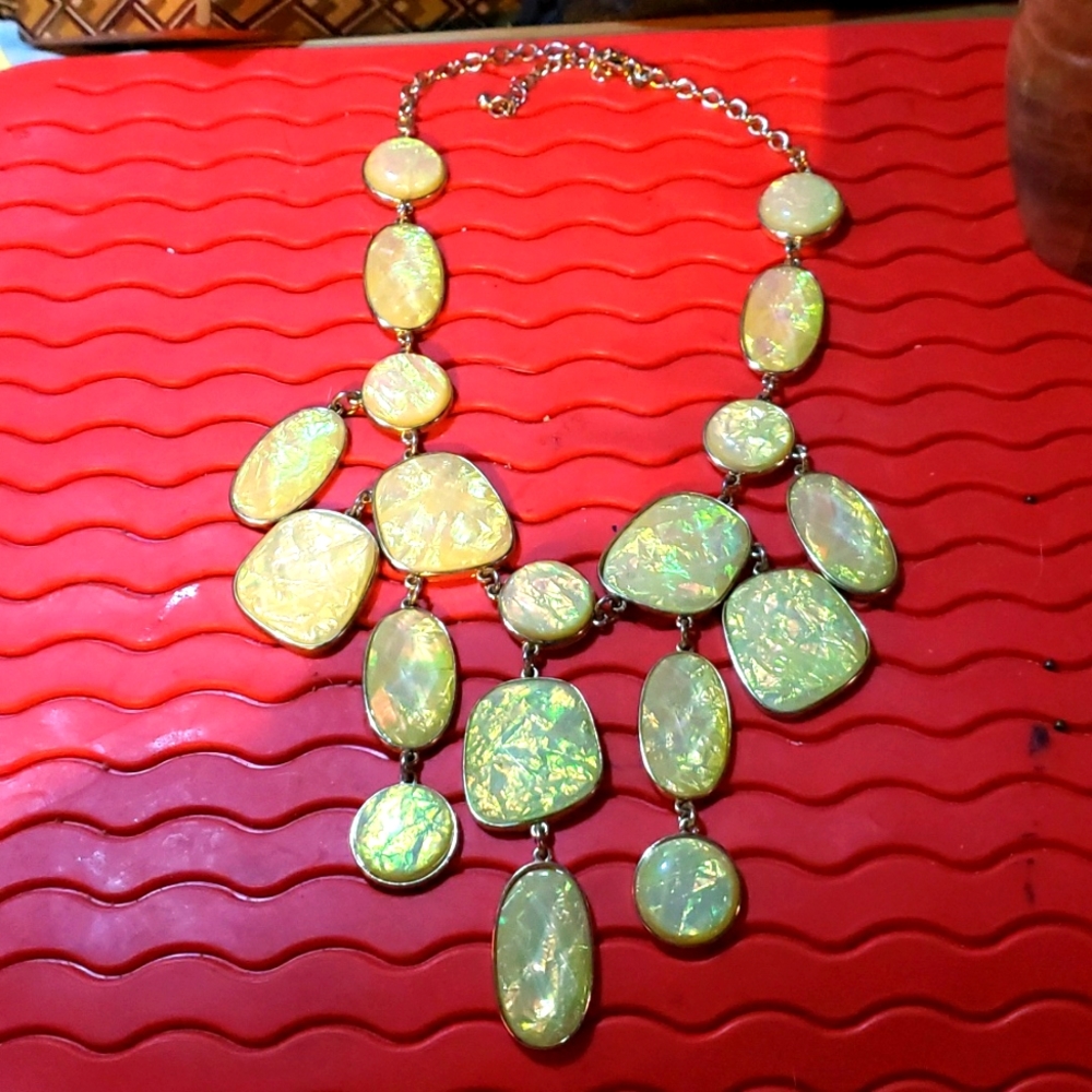 Vintage man made opal necklace